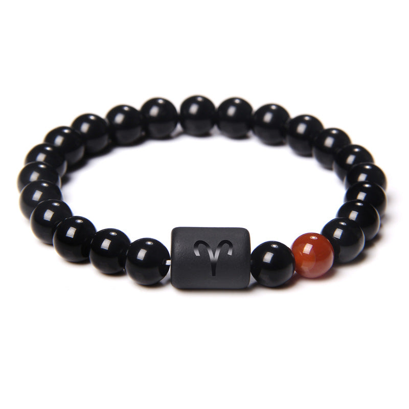 Aries Agate Beaded Bracelet