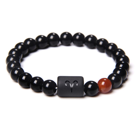 Aries Agate Beaded Bracelet